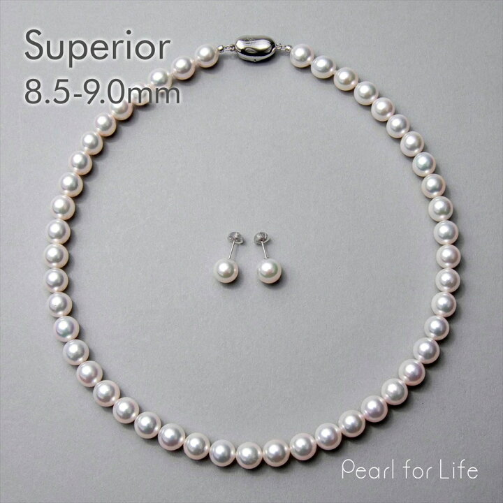 楽天市場】《Superior》あこや真珠 ネックレスセット 8.5-9.0mm パール  