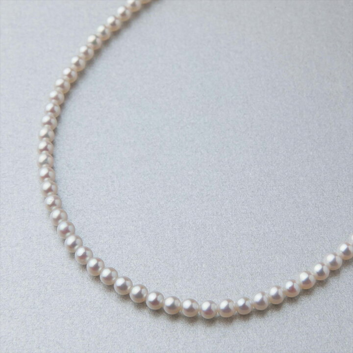 楽天市場】淡水真珠 (有核) ネックレス 3.5-4.0mm キングフィッシャー 
