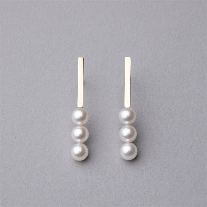 楽天市場】《Carina》 あこや真珠 バーピアス 5.5-6.0mm K10WG/YG 