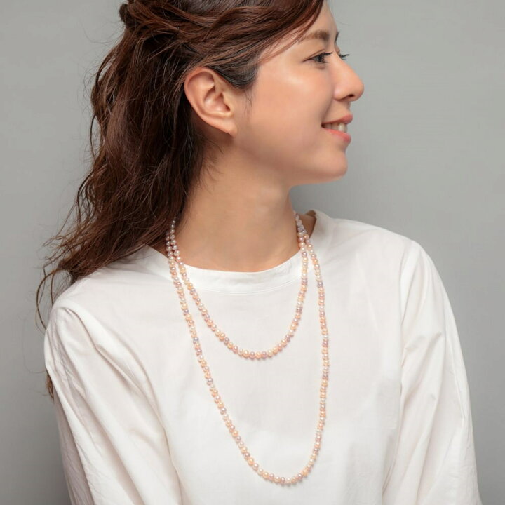 楽天市場】【フェアクーポンで10%OFF】淡水真珠 ロングネックレス 5.5  