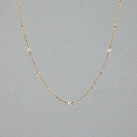 《enSTYLE》 淡水真珠 ステーションネックレス　2.5-3.0mm K10YG パールネックレス 普段使い カジュアル 重ね付け《Debut》