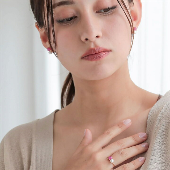 楽天市場】【クーポン利用で30%OFF】【P-dot】あこや真珠×スタールビー 