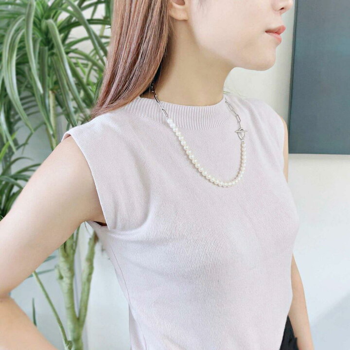 楽天市場】【WEB限定】淡水真珠 ハーフチェーンネックレス 6.5-7.0mm 