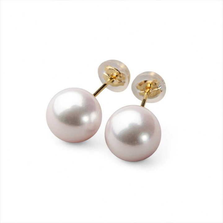楽天市場】【花珠級のテリ】あこや真珠 パールピアス 8.5-9.0mm K18  