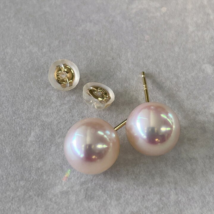 楽天市場】【花珠級のテリ】あこや真珠 パールピアス 8.5-9.0mm K18 