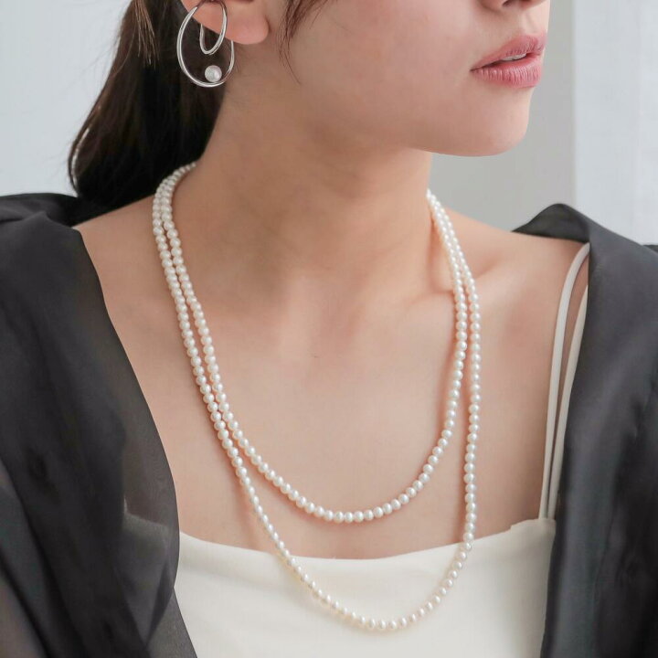 楽天市場】【即日発送】淡水真珠 ロングネックレス 5.5-6.5mm 120cm 