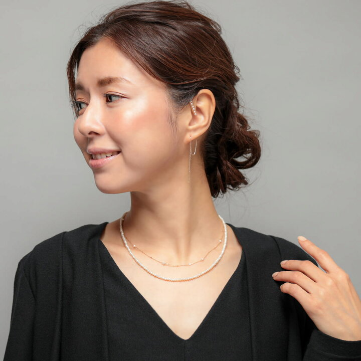 楽天市場】《enSTYLE》 淡水真珠 ステーションネックレス 2.5-3.0mm 