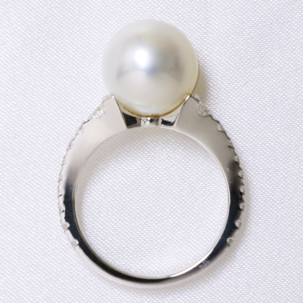 【1点物】南洋白蝶真珠 パールリング（指輪） ホワイト(ナチュラル)系 10.5mm BAB Pt900 プラチナ（本真珠）[n3] | 真珠の卸屋さん