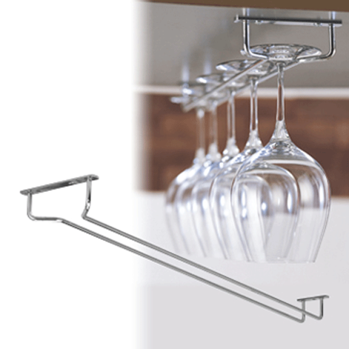 楽天市場】【送料お得】_吊下げ ワイングラスラック シルバー 60cm
