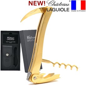 【あす楽】【送料無料】_シャトーラギオール ゴールドコーテッド ソムリエナイフ 純金 正規品永久保証 革ケース付 ボックス入 フランス製 LIGNE|W SDS【RCP】