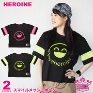 フィットネスウェア レディース 【HEROINE】 ヒロイン 【全2色】スマイルメッシュボーダー トップス ジム…