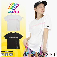 フィットネスウェア 【Marble】 マーブル 【2色×3サイズ】 スリットT レディース メンズ ユニセックス …