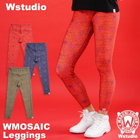 【ネコポス対応】Wstudio ダブルスタジオ【3色】WMOSAIC Leggings フィットネス ウェア スポーツ ウェア トレーニング ウェア レディース ダンス エアロ レギンス 日本製 即日発送 あす楽