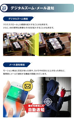 4K防犯カメラセット800万画素激安35,800円【1年保証】