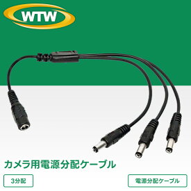 防犯カメラの電源用の分配ケーブル　WTW-CA3W