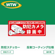 防犯カメラ ステッカー 防犯シール 貼るだけ 作動中 監視カメラ 耐久性 ラミネート加工 防水 赤 レッド …