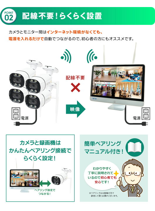 楽天市場】【標準☆2TB(1年半保証)】WTW 塚本無線 防犯カメラ 