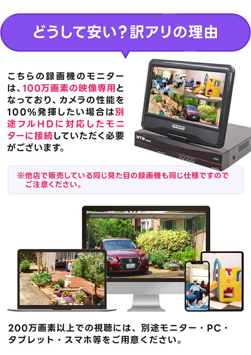楽天市場】【標準2TB搭載】WTW 塚本無線 防犯カメラ 屋外 poe 工事不要 