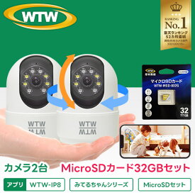 【32GB SDセット】みてるちゃんNEKO8 2台+microSD32GBセット 300万画素 防犯カメラ ペット カメラ 見守りカメラ 猫 子猫 留守番 楽天1位 ワイヤレス 家庭用 ペットカメラ ベビー 留守 屋内用 SDカードスマホ 無線 子供 みまもりカメラ