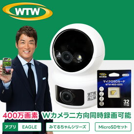 みてるちゃん猫 400万画素 Wカメラ 防犯カメラ ペット カメラ 見守りカメラ 猫 子猫 留守番 楽天1位 ワイヤレス 家庭用 ペットカメラ ベビー 留守 屋内用 SDカードスマホ 無線 自動追跡子供 みまもりカメラ ペットモニター 塚本無線