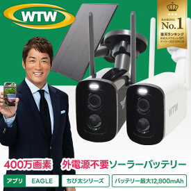 【楽天1位 2024年最新モデル】WTW 塚本無線 防犯カメラ 防犯灯カメラ 屋外 400万画素 同時通話 ワイヤレス 屋内 ソーラー充電 家庭用 最大12000m 電源不要 動体検知 バッテリー内蔵 SDカード 監視カメラ 暗視 人感 工事不要 ちび太PRO EAGLE