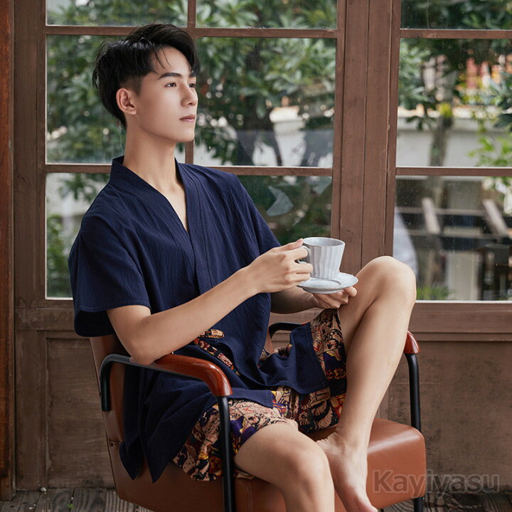 市場 甚平 Vネック 甚平レディース 寝間着 カップル 部屋着 ルームウェア 寝巻き パジャマ 男女兼用 ダブルガーゼ メンズ レディース