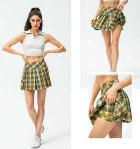 楽天ランキング1位! ゴルフスカート ポケット付き スコート レディース ミニ プリーツスカート チェック柄 テニススカート テニスウェア オシャレ スポーツスカート 運動着 ペチパンツ付