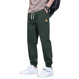 ＼今なら★3枚目99%OFF／ 超伸縮 ジョガーパンツ メンズ ズボン 秋 綿97% チノパンツ ワークパンツ 大きいサイズ 裾リブ ストレッチパンツ ウエストゴム リラックス 調整紐 アンクル丈 9分丈 オシャレ テーパードパンツ アンクル丈 スウェットパンツ 通気