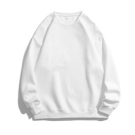 【36H限定 / 二枚目20%OFF&P5倍】楽天3位 トレーナー メンズ レディース スウェット カップルウェア 厚手 無地 男女兼用 ペアルック ペア お揃い 大きいサイズ 春服 クルーネック ビッグシルエット ゆったり トップス 長袖 丸首 インナー アウター アウトドア 普段着 春秋