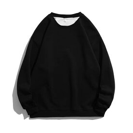 楽天3位 トレーナー メンズ レディース スウェット カップルウェア 無地 男女兼用 ペアルック ペア お揃い 大きいサイズ 春服 クルーネック ビッグシルエット ゆったり トップス 長袖 丸首 インナー アウター アウトドア 普段着 春秋