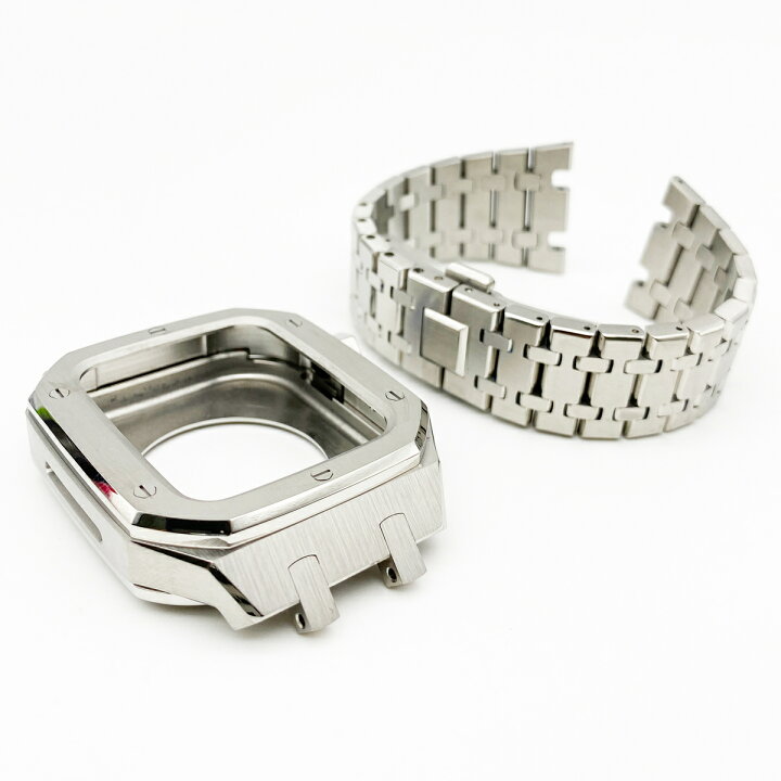 楽天市場 Apple Watch 44mm アップルウォッチ メタル ステンレス カスタム フルメタル フルシルバー シルバー メタルバンド メタルブレス 高級感 スーツ ラグジュアリースポーツ ラグスポ メタルケース ケース ゴールデンコンセプト 風 Ap World Vape Shop 錦糸町店