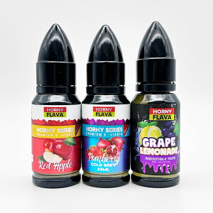HORNY FLAVA ホーニーフレーバー りんご アップル ザクロ ぶどう グレープ レモン レモネード 65ml 爆煙 リキッド 大容量 ニコチン ニコチンフリー ノンニコチン ニコチンゼロ 禁煙 節煙