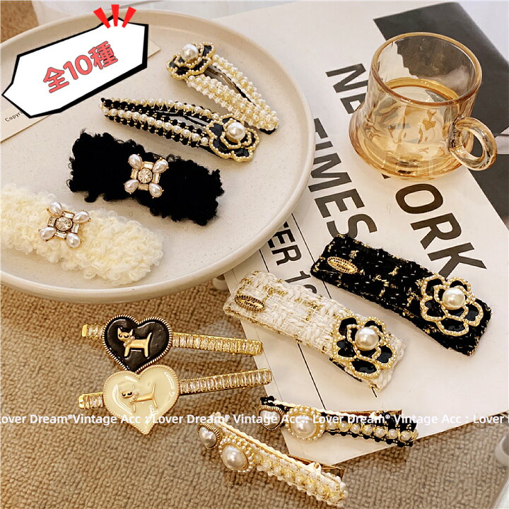 楽天市場】ヘアアクセサリー ビジュー パール 韓国 バンスクリップ  