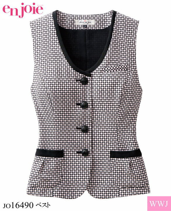 楽天市場 事務服 花のように見えるドット柄で上品スイートスタイル ベスト 株式会社ジョア Jo オールシーズン ｗｗｊ