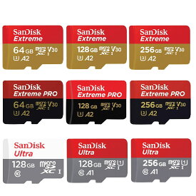 SanDisk Extreme PRO マイクロsdカード microSDカード 64/128/256GB microsdカード SanDisk サンディスク UHS-I U3 4K A2