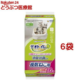 デオトイレ 複数ねこ用 消臭・抗菌シート(16枚入*6袋セット)【デオトイレ取替シート】