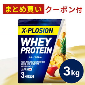 プロテイン WPC エクスプロージョン 3kg フルーツオレ味 ホエイプロテイン 3キロ 最安値 大容量 筋肉 タンパク質 高たんぱく 運動 ダイエット 置き換え 男性 女性 子供 こども