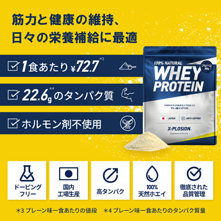 楽天市場】プロテイン WPC エクスプロージョン 3kg 抹茶オレ味 ホエイ 