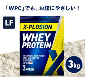 プロテイン ラクトースフリー WPC エクスプロージョン 3kg プレーン味 ホエイプロテイン 3キロ 乳糖99%カット アミノ酸 スコア100 最安値 大容量 筋肉 タンパク質 高たんぱく 運動 ダイエット 置き換え 味 おすすめ 男性 女性 子供