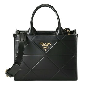 プラダ PRADA ハンドバッグ シンボル ステッチ レザー スモール バッグ 1BA396 ASK OCO ブラックGD金具