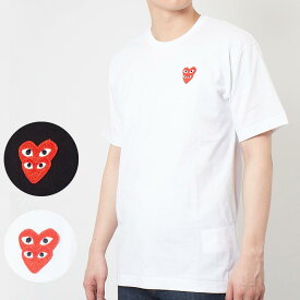 コムデギャルソン COMME DES GARCONS ユニセックス メンズ レディース 半袖Tシャツ PLAY DOUBLE RED HEART Tシャツ AZ-T288