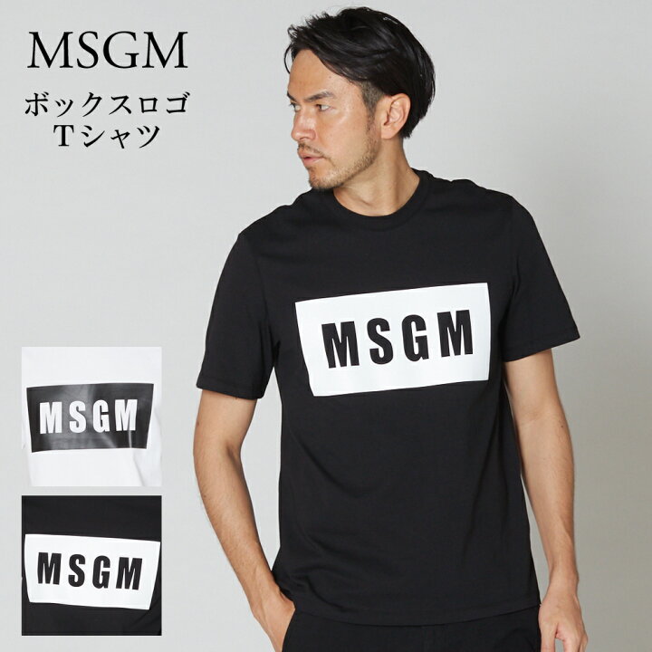 楽天市場】エムエスジーエム ボックスロゴ メンズ 半袖Tシャツ 