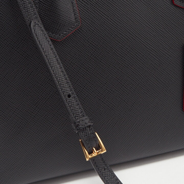 Small Saffiano Leather Double Prada Bag 31*14*23cm 1BG887, White, One Size