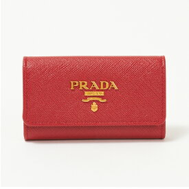 プラダ PRADA キーケース 【SAFFIANO METAL】 1PG004 QWA レッド系(F068Z/FUOCO) 【お取り寄せ】