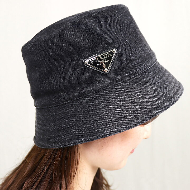 楽天市場】プラダ PRADA ハット 帽子 デニム バケットハット 2HC137 