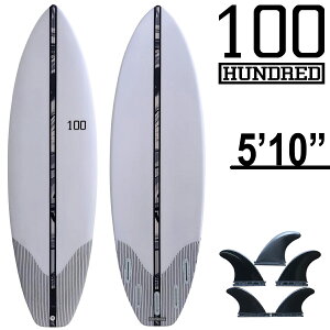 サーフィン サーフボード 初心者 ビギナー ショート 5'10" EPOXY PS SG エポキシ カーボン EPS スカッシュテール フィン付 トライ スタビ 5プラグ 100 HUNDRED ハンドレッド SURFING SURFBOARD マリンスポー