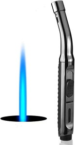 【ポイント5倍】線香ライター 墓参ジェットライターターボライター 風よけ付き ガス注入式 ターボライター 注入式 アウトドア用 ジェットライタータークグレー