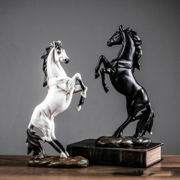 楽天市場】【馬の置物 風水インテリア 36cm】レジン製 高級彫刻 白馬 
