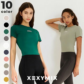 【クーポン利用で2枚目半額】ゼクシィミックス xexymix Tシャツ ヨガウェア トップス ヨガトップス ピラティス スポーツウェア レディース トレーニングウェア レディース フィットネスウェア レディース ランニングウェア ジムウェア レディース ゼクシーミックス XA5444G