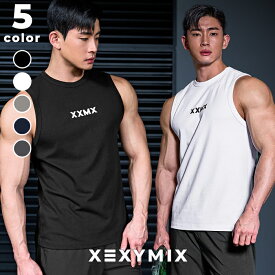 ゼクシィミックス メンズ xexymix mens ノースリーブ スリーブレス スポーツウェア メンズ トレーニングウェア メンズ フィットネスウェア メンズ ランニングウェア メンズ ジムウェア メンズ 筋トレ トレーニー ボディービル ゼクシーミックス XT2219G